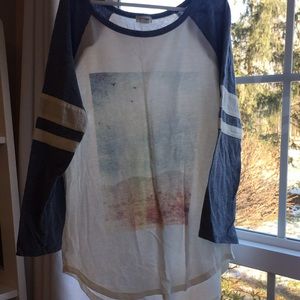 Baseball Tee With scenic Background